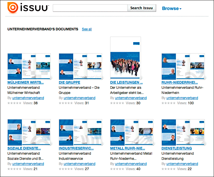 Medien&uuml;bersicht bei issuu